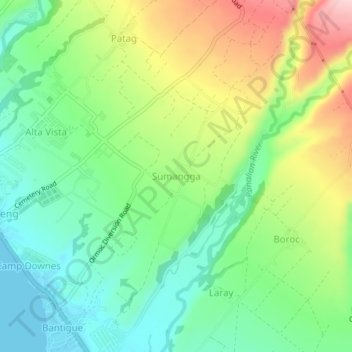 Carte topographique Sumangga, altitude, relief