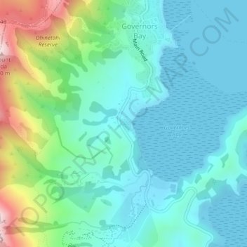 Carte topographique Ōhinetahi, altitude, relief