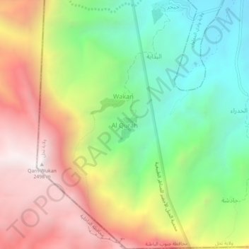 Carte topographique Al Qurah, altitude, relief