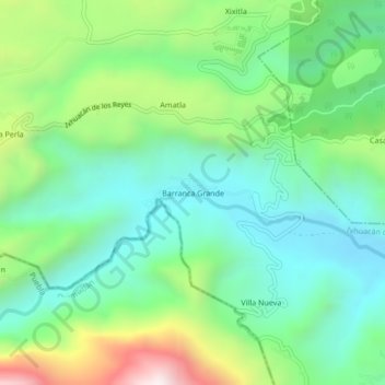 Carte topographique Barranca Grande, altitude, relief