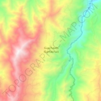 Carte topographique Guachavés (Santacruz), altitude, relief
