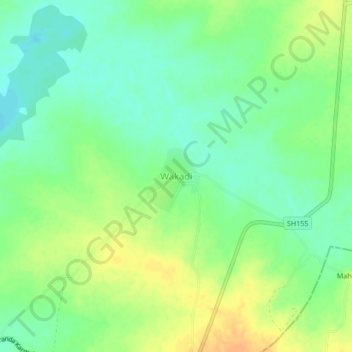 Carte topographique Wakadi, altitude, relief