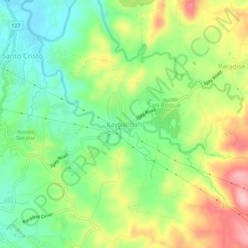 Carte topographique Kaybanban, altitude, relief