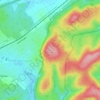 Carte topographique Hirschberg, altitude, relief