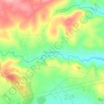 Carte topographique Ouled Abdellah, altitude, relief