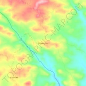 Carte topographique El Guayabo, altitude, relief