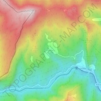 Carte topographique Sobrón, altitude, relief