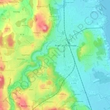 Carte topographique Trautersdorf, altitude, relief