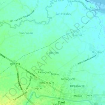 Carte topographique Gahonon, altitude, relief