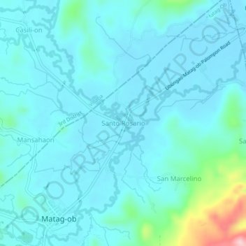 Carte topographique Santo Rosario, altitude, relief