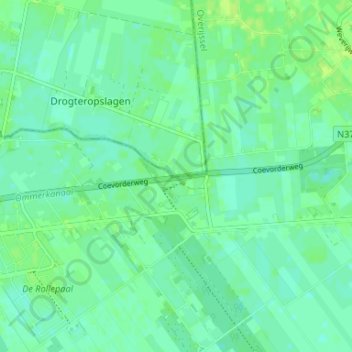 Carte topographique De Tippe, altitude, relief