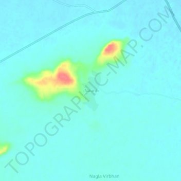 Carte topographique Nauni, altitude, relief