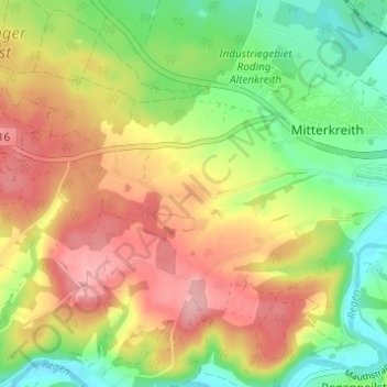 Carte topographique Nassen, altitude, relief
