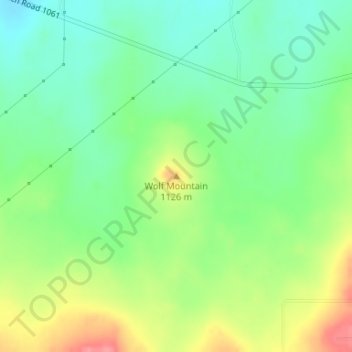 Carte topographique Wolf Mountain, altitude, relief
