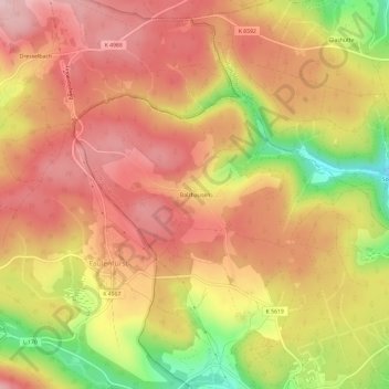 Carte topographique Balzhausen, altitude, relief