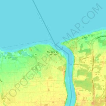 Carte topographique Niagara-on-the-Lake, altitude, relief