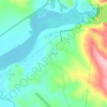 Carte topographique Furnas, altitude, relief