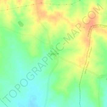 Carte topographique Kaigaon, altitude, relief