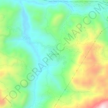 Carte topographique Chamil, altitude, relief