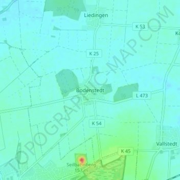 Carte topographique Bodenstedt, altitude, relief