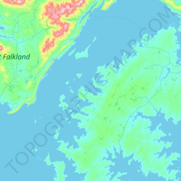 Carte topographique Tarbard Island, altitude, relief