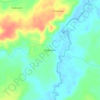 Carte topographique Federacion, altitude, relief