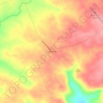 Carte topographique Cachoeira, altitude, relief
