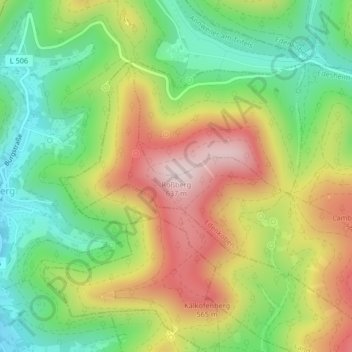 Carte topographique Roßberg, altitude, relief