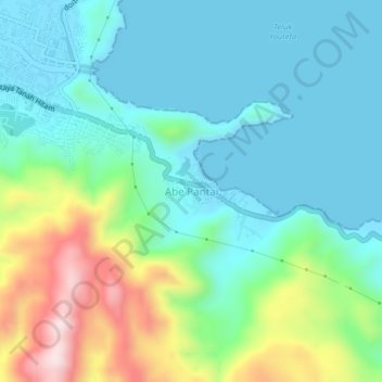 Carte topographique Abe Pantai, altitude, relief