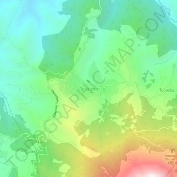 Carte topographique Pramanta, altitude, relief
