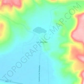 Carte topographique Las Zarquillas, altitude, relief