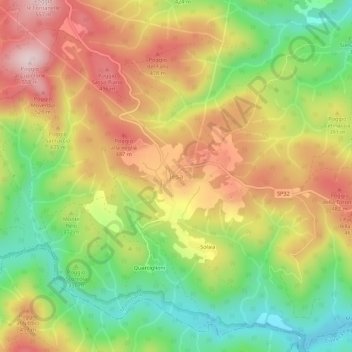Carte topographique Iesa, altitude, relief