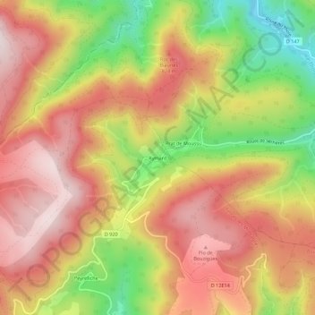 Carte topographique Aymard, altitude, relief