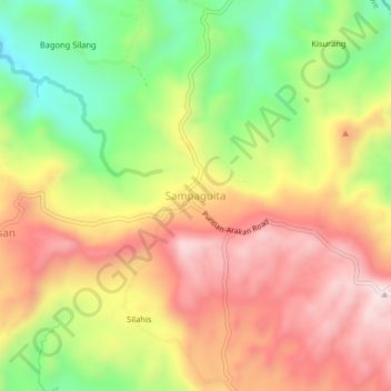 Carte topographique Sampaguita, altitude, relief