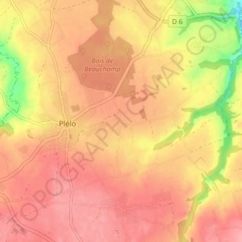 Carte topographique Les Tronchets, altitude, relief