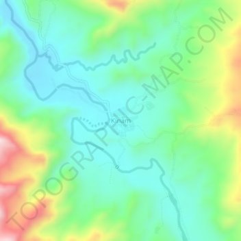 Carte topographique Kinam, altitude, relief
