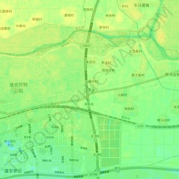 Carte topographique Bayu, altitude, relief