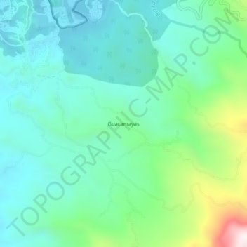 Carte topographique Guacamayas, altitude, relief