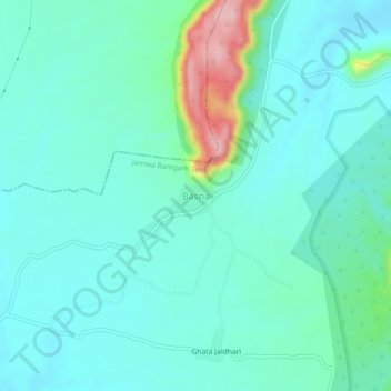 Carte topographique Basna, altitude, relief