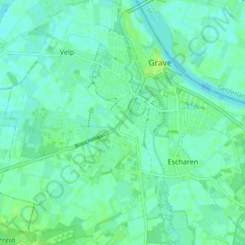 Carte topographique De Elft, altitude, relief