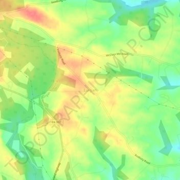 Carte topographique Lurgan, altitude, relief