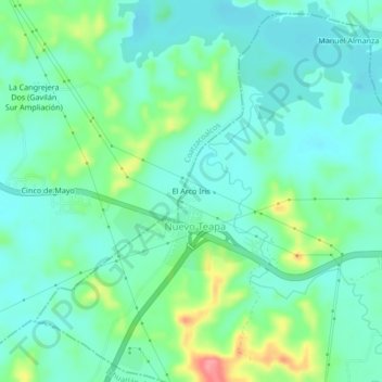 Carte topographique El Arco Iris, altitude, relief