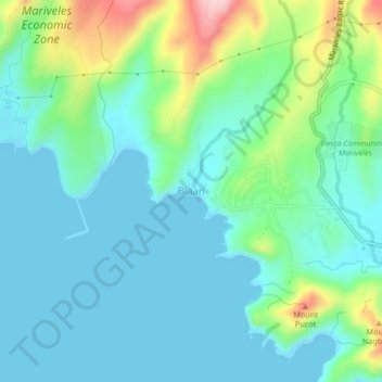 Carte topographique Biaan, altitude, relief