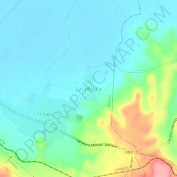 Carte topographique La Cofradía, altitude, relief