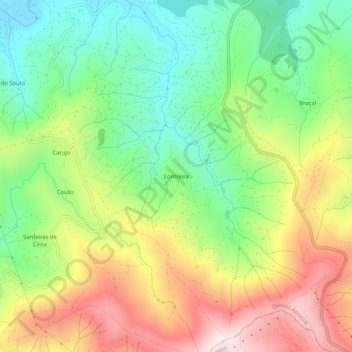 Carte topographique Lontreira, altitude, relief