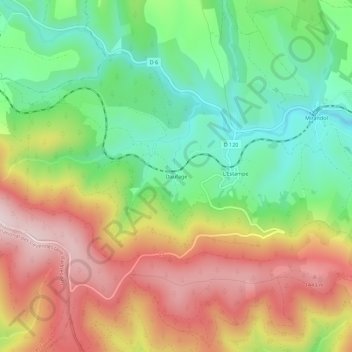 Carte topographique Daufage, altitude, relief