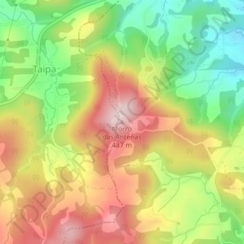 Carte topographique Morro das Antenas, altitude, relief