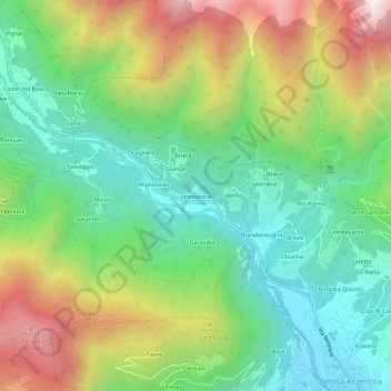 Carte topographique Jartousiere, altitude, relief