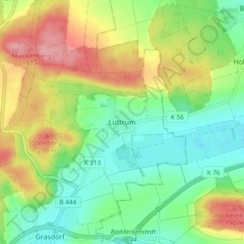Carte topographique Luttrum, altitude, relief