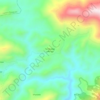 Carte topographique Tizi Khattab, altitude, relief